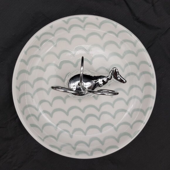 Lauren Conrad Whale Jewelry Dish Ring Holder Trinket Tray Kohl's Metal Ceramic - Picture 5 of 16